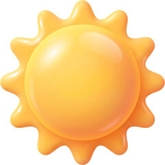 3D Cartoon Sun PNG Transparent Background