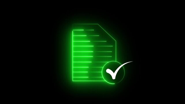 Glowing neon line case study icon animation.