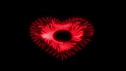  Heart love and romantic symbol digital concept. Cyber technology and computer network background. - Powered by Adobe