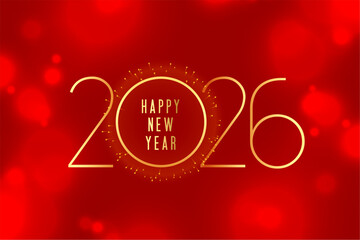 happy new year 2026 firework red background