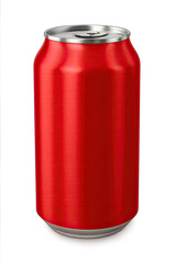 A Vibrant Red Aluminum Can: Ready for Refreshment | Stock Image of Beverage Packaging | Perfect for Soda, Beer, Energy Drinks | Sleek Design and Modern Look, Ready to Quench Your Thirst