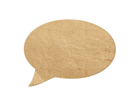 Paper speech bubble on black