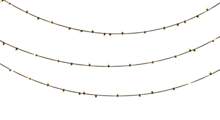 String lights on transparent background