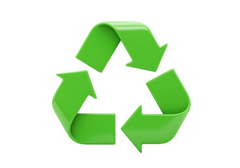 Green recycling symbol representing environmental protection and sustainable resource management