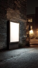 Obraz premium Blank advertisement at night
