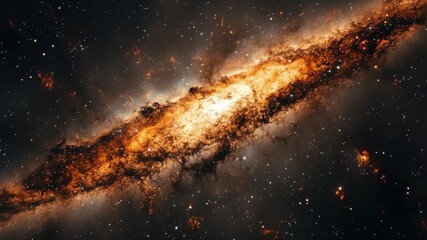 Vivid spiral galaxy illuminated by bright stars in the depths of outer space, galaxy in space - Powered by Adobe