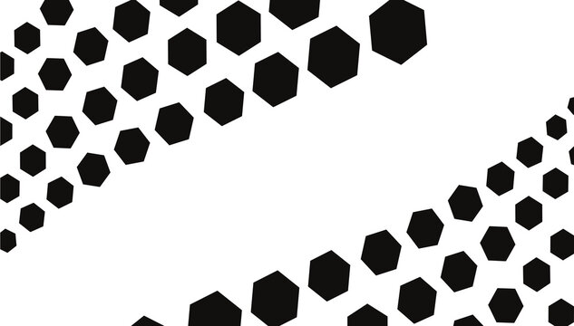 Black and white checkered background pattern with a geometric hexagonal soccer ball design texture
