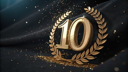 Celebrate a golden milestone with this shimmering tenth anniversary design, perfect for invitations, awards, or corporate recognition events