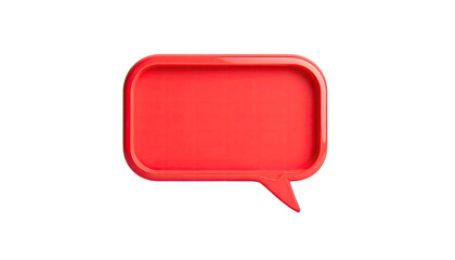 Red glossy speech bubble on a black background