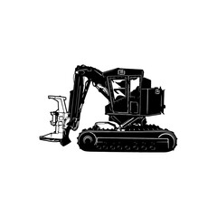 Feller Buncher - Heavy Equipment - Heavy Machinery, Construction Machinery Stencil Cut File