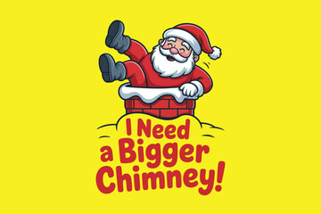santa claus with christmas gifts Cute Santa Claus Sitting in Chimney Cartoon Holiday Design