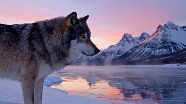 Abstract Primal Spirit A stylized, artistic representation of a wolf's essence, using light, shadow, and environmental elements to convey its power and grace without explicit narrative.