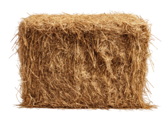 Stacked rectangle hay bale, rough texture
