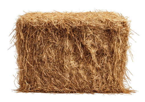Stacked rectangle hay bale, rough texture