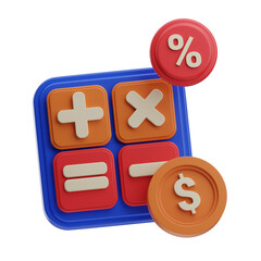 Calculator with Percentage and Currency Icons