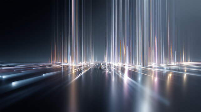 地面から上へ延びる光の筋