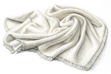 High-quality product image of a thick, off-white, natural fiber throw showcasing its texture and luxurious feel
