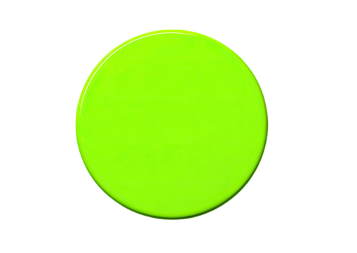 Vivid chartreuse circle, slightly glossy, isolated on black