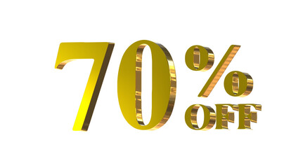 70% OFF Promotional Graphic – 3D Bold Gold 