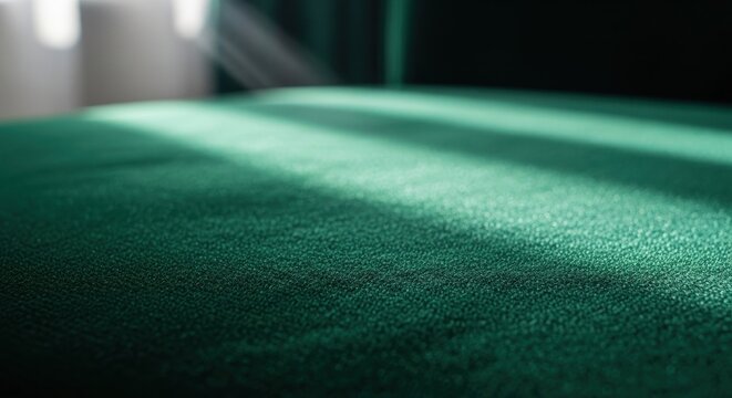 Textured deep green surface illuminated by strong diagonal light rays - Powered by Adobe