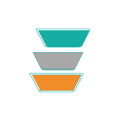 Minimalist Stacking Geometric Shapes in Teal, Gray, and Orange