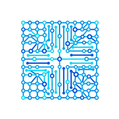 Abstract Blue Digital Network Connection Circuit Board Design