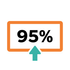 Ninety-five percent success rate with an upward trending arrow