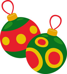 Illustration of Two Christmas Ornaments
