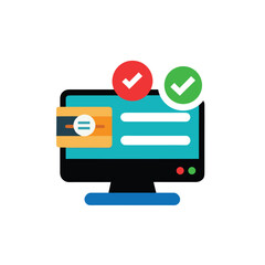 Online payment success vector illustration isolated on a white background