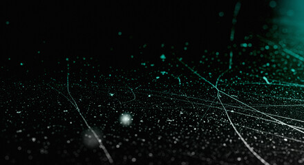 Abstract Dark Background with Teal Light Streaks | Modern Digital Art for Technology and Design