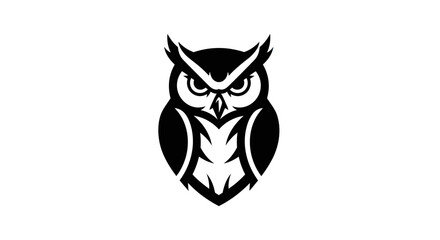 Stylized owl illustration isolated on white background for commercial use