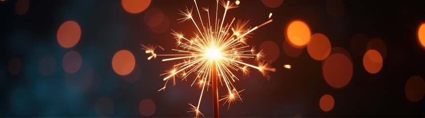 Sparkler that is lit up in the dark