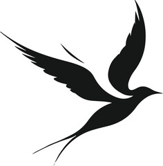 Fototapeta premium Flying bird silhouette in continuous stroke 2