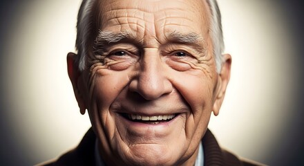 A Close-Up Portrait of an Elderly Man with a Joyful Smile