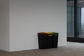 Office recycling bins eco-friendly workplace promoting sustainability  responsibility