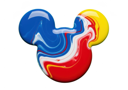 3D image of abstract shapes made of glittering colors swirling in color on a transparent background