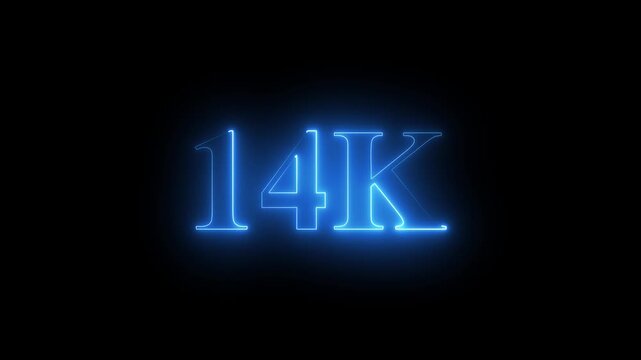 14K.Congratulations. subscribers. neon number. Alpha channel animation in Easy to put into any video. neon 14k Follower neon Text And Firework Animation Subscribers.