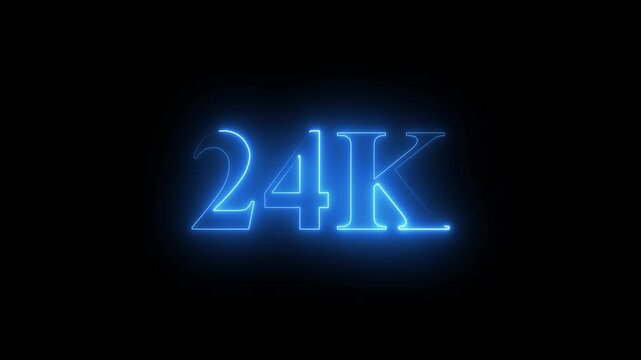 24K.Congratulations. subscribers. neon number. Alpha channel animation in Easy to put into any video. neon 24k Follower neon Text And Firework Animation Subscribers.