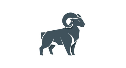 Stylized ram illustration on white background for design and branding