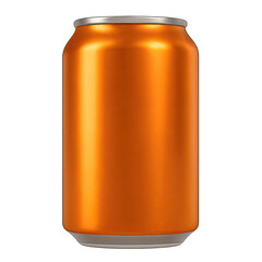 Photorealistic Orange Aluminum Can Mockup: Premium Beverage Packaging, Customizable Label Space, Vibrant Metallic Finish, Ideal for Marketing and Product Visualization, 3D Rendered Design