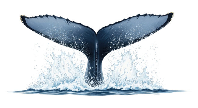 Whale tail splash transparent background cutout png