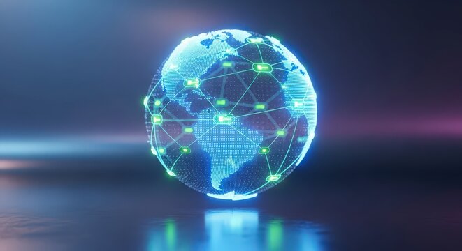 Global Network Connections and Digital Earth Technology.