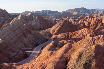 Morning at Colorful Danxia Landform, Zhangye, Gansu