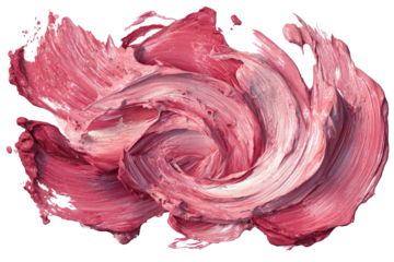 Pink-red paint swirl, thick texture, swirling, brushstrokes