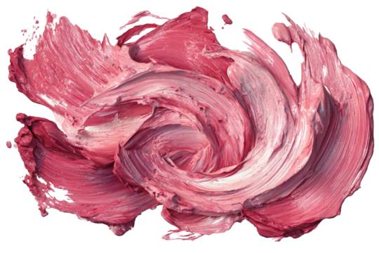 Pink-red paint swirl, thick texture, swirling, brushstrokes