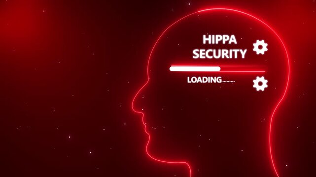 Human Head With HIPPA security Loading In Mind. Business Mindset Concept. graphic background. New business concept.