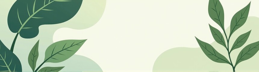 Obraz premium Green leaves on a white background greeting card