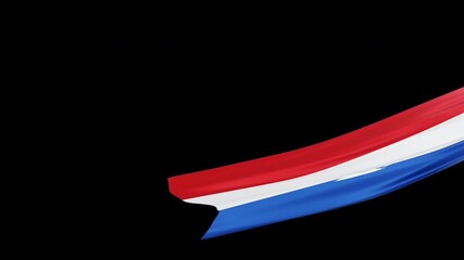 Waving Ribbon Red White Blue Flag Animation Transition Element