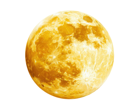 Golden detailed full moon against a stark black backdrop