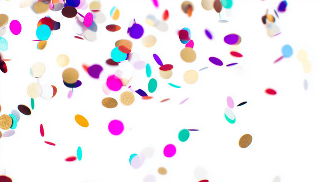 Bright multicolored confetti swirls in the air, creating a lively festive atmosphere full of joy Generative AI